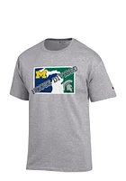 Champion  Grey House Divided Design Short Sleeve T Shirt