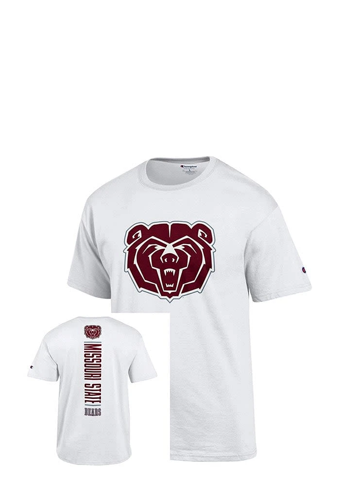 Champion Missouri State Bears White Down Back Short Sleeve T Shirt