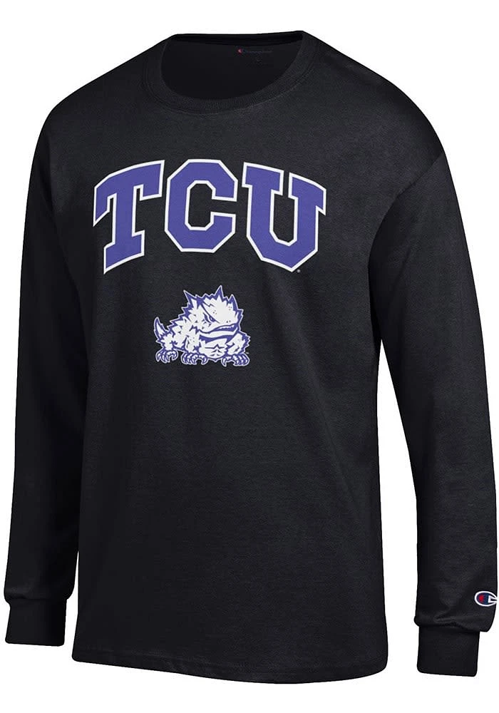 Champion TCU Horned Frogs Black Arch Mascot Long Sleeve T Shirt