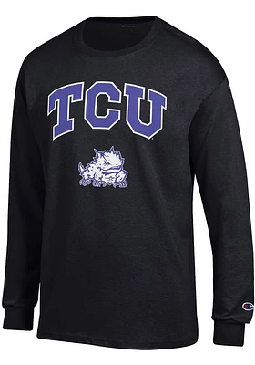 Champion TCU Horned Frogs Black Arch Mascot Long Sleeve T Shirt