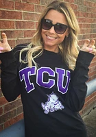 Champion TCU Horned Frogs Black Arch Mascot Long Sleeve T Shirt