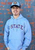 Champion K-State Wildcats Mens Grey Arch Twill Long Sleeve Hoodie