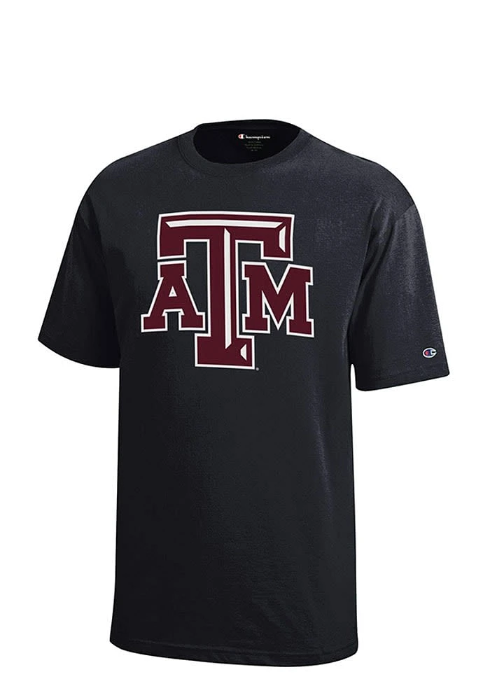 Champion Texas A&M Aggies Youth Black Logo Short Sleeve T-Shirt