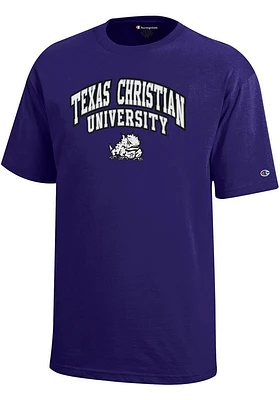Champion TCU Horned Frogs Youth Purple Arch Mascot Short Sleeve T-Shirt