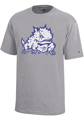 Champion TCU Horned Frogs Youth Grey Logo Short Sleeve T-Shirt