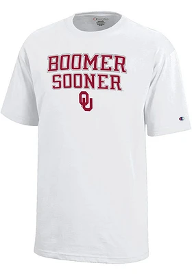 Champion Oklahoma Sooners Youth White Boomer Sooner Short Sleeve T-Shirt