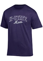 Champion K-State Wildcats Womens Purple Mom Script Short Sleeve T-Shirt