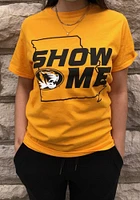 Champion Missouri Tigers Gold Show Me State Outline Short Sleeve T Shirt