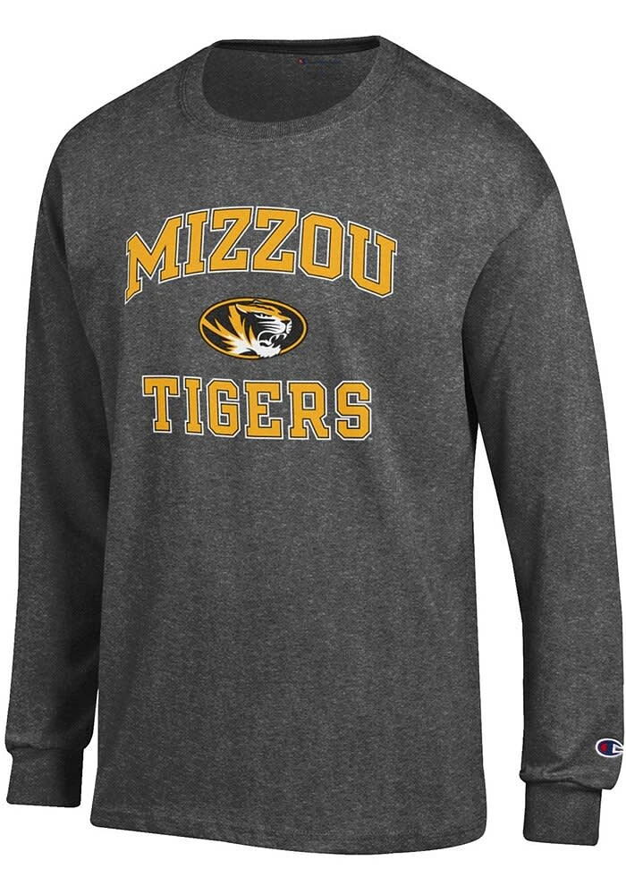 Champion Missouri Tigers Charcoal No1 Design Long Sleeve T Shirt