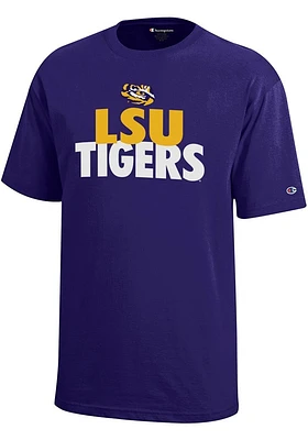 Champion LSU Tigers Youth Purple Bold Short Sleeve T-Shirt