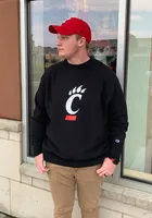 Champion Cincinnati Bearcats Mens Black Reverse Weave Logo Long Sleeve Crew Sweatshirt