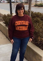 Champion Central Michigan Chippewas Mens Maroon Arch Long Sleeve Crew Sweatshirt