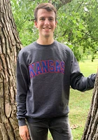 Champion Kansas Jayhawks Mens Charcoal Arch Long Sleeve Crew Sweatshirt