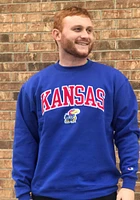 Champion Kansas Jayhawks Mens Arch Mascot Long Sleeve Crew Sweatshirt