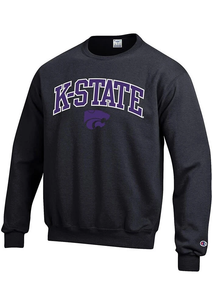 Champion K-State Wildcats Mens Arch Mascot Long Sleeve Crew Sweatshirt