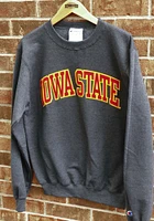 Champion Iowa State Cyclones Mens Charcoal Arch Long Sleeve Crew Sweatshirt
