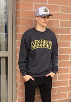 Champion Michigan Wolverines Mens Charcoal Arch Long Sleeve Crew Sweatshirt