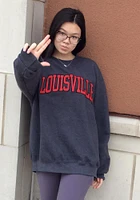 Champion Louisville Cardinals Mens Charcoal Arch Long Sleeve Crew Sweatshirt