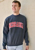 Champion Nebraska Cornhuskers Mens Charcoal Arch Long Sleeve Crew Sweatshirt