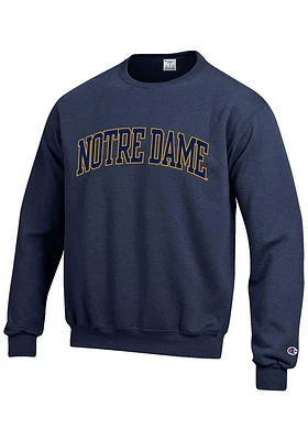 Champion Notre Dame Fighting Irish Mens Navy Blue Arch Design Long Sleeve Crew Sweatshirt