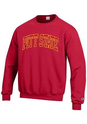 Champion Pitt State Gorillas Mens Red Arch Long Sleeve Crew Sweatshirt
