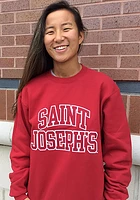 Champion Saint Josephs Hawks Mens Cardinal Arch Long Sleeve Crew Sweatshirt