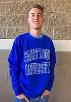 Champion Saint Louis Billikens Mens Blue Arch Mascot Long Sleeve Crew Sweatshirt