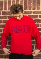 Champion SMU Mustangs Mens Red Arch Long Sleeve Crew Sweatshirt