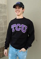 Champion TCU Horned Frogs Mens Black Arch Long Sleeve Crew Sweatshirt