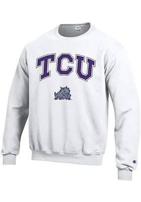 Champion TCU Horned Frogs Mens Arch Mascot Long Sleeve Crew Sweatshirt