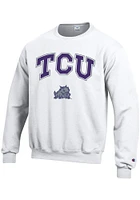 Champion TCU Horned Frogs Mens Arch Mascot Long Sleeve Crew Sweatshirt
