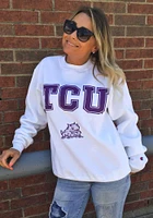 Champion TCU Horned Frogs Mens Arch Mascot Long Sleeve Crew Sweatshirt