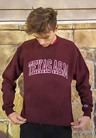 Champion Texas A&M Aggies Mens Maroon Arch Long Sleeve Crew Sweatshirt