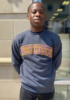 Champion West Chester Golden Rams Mens Charcoal Arch Long Sleeve Crew Sweatshirt