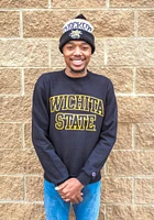 Champion Wichita State Shockers Mens Black Arch Long Sleeve Crew Sweatshirt