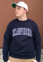 Champion Xavier Musketeers Mens Navy Blue Arch Twill Long Sleeve Crew Sweatshirt