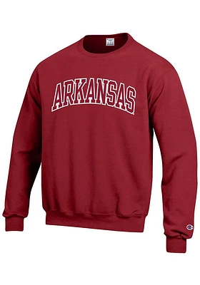 Champion Arkansas Razorbacks Mens Cardinal Arch Long Sleeve Crew Sweatshirt