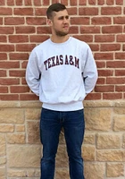 Champion Texas A&M Aggies Mens Grey Wordmark Reverse Weave Long Sleeve Crew Sweatshirt