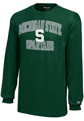 Champion Michigan State Spartans Youth Green Arch Long Sleeve T-Shirt
