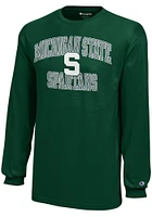 Champion Michigan State Spartans Youth Green Arch Long Sleeve T-Shirt