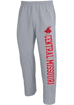 Champion Central Missouri Mules Mens Grey Open Bottom Sweatpants