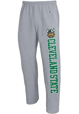 Champion Cleveland State Vikings Mens Grey Open Bottom Sweatpants