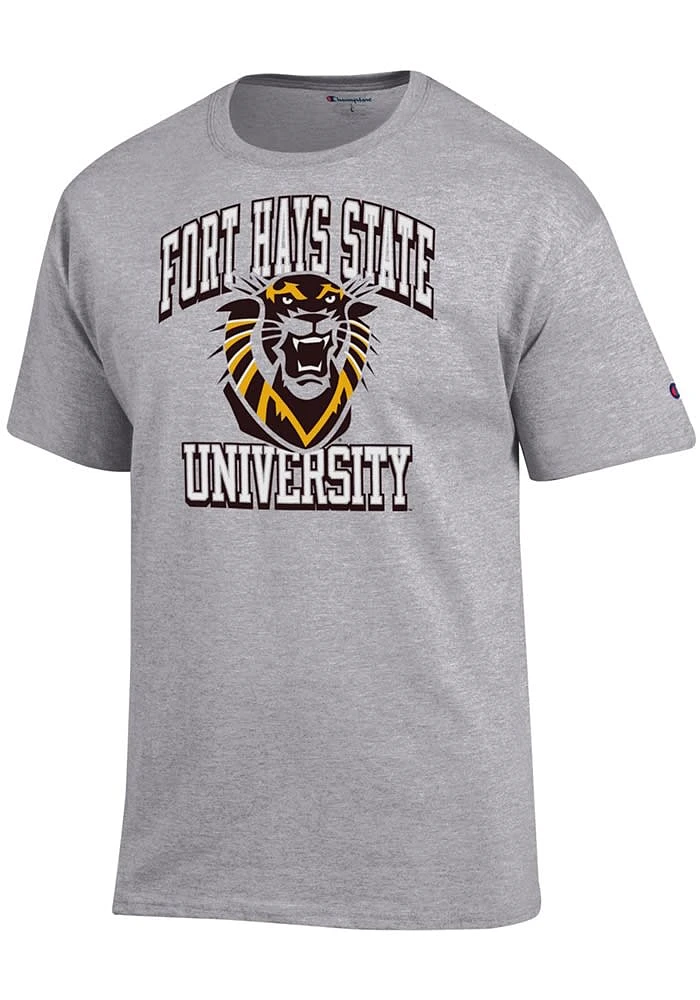 Champion Fort Hays State Tigers Grey No1 DESIGN Short Sleeve T Shirt
