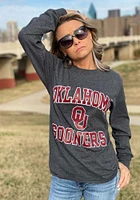 Champion Oklahoma Sooners Charcoal Number One Design Long Sleeve T Shirt