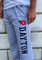 Champion Dayton Flyers Mens Grey Open Bottom Sweatpants