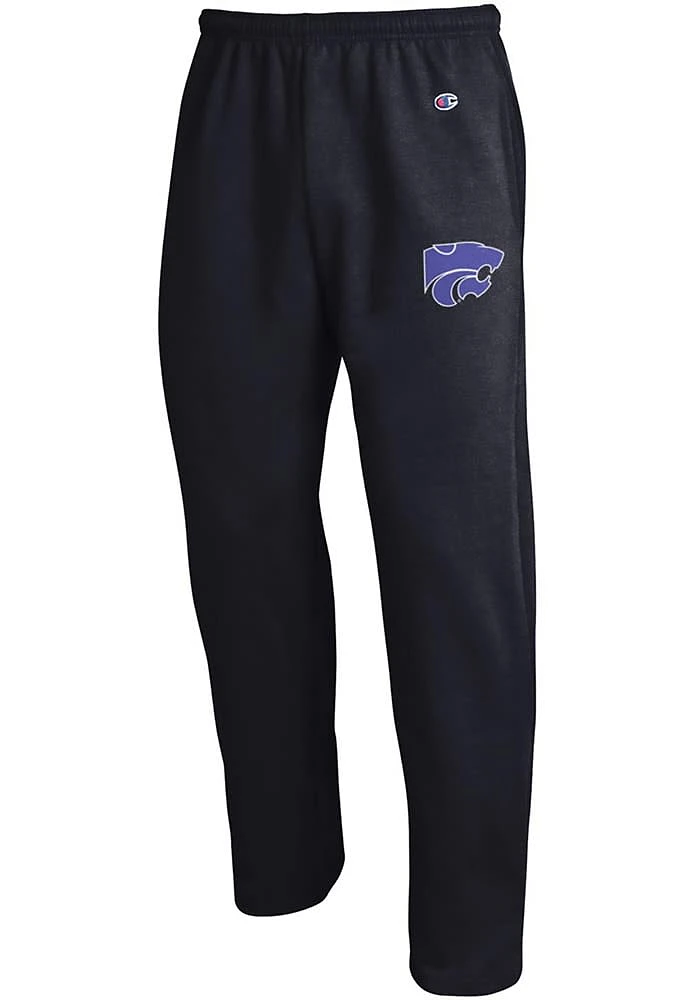 Champion K-State Wildcats Mens Black Open Bottom Sweatpants