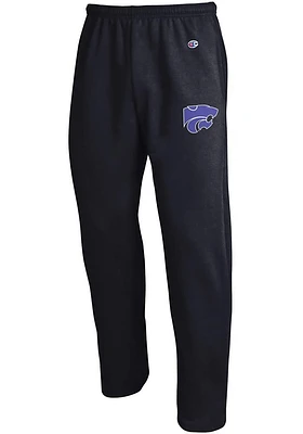 Champion K-State Wildcats Mens Black Open Bottom Sweatpants