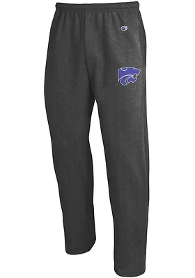 Champion K-State Wildcats Mens Charcoal Open Bottom Sweatpants