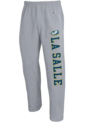 Champion La Salle Explorers Mens Grey Open Bottom Sweatpants