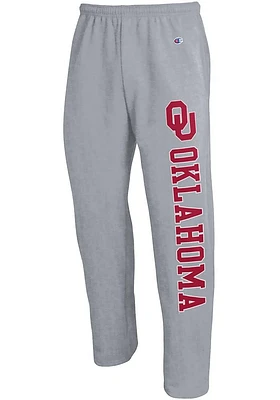 Champion Oklahoma Sooners Mens Grey Open Bottom Sweatpants
